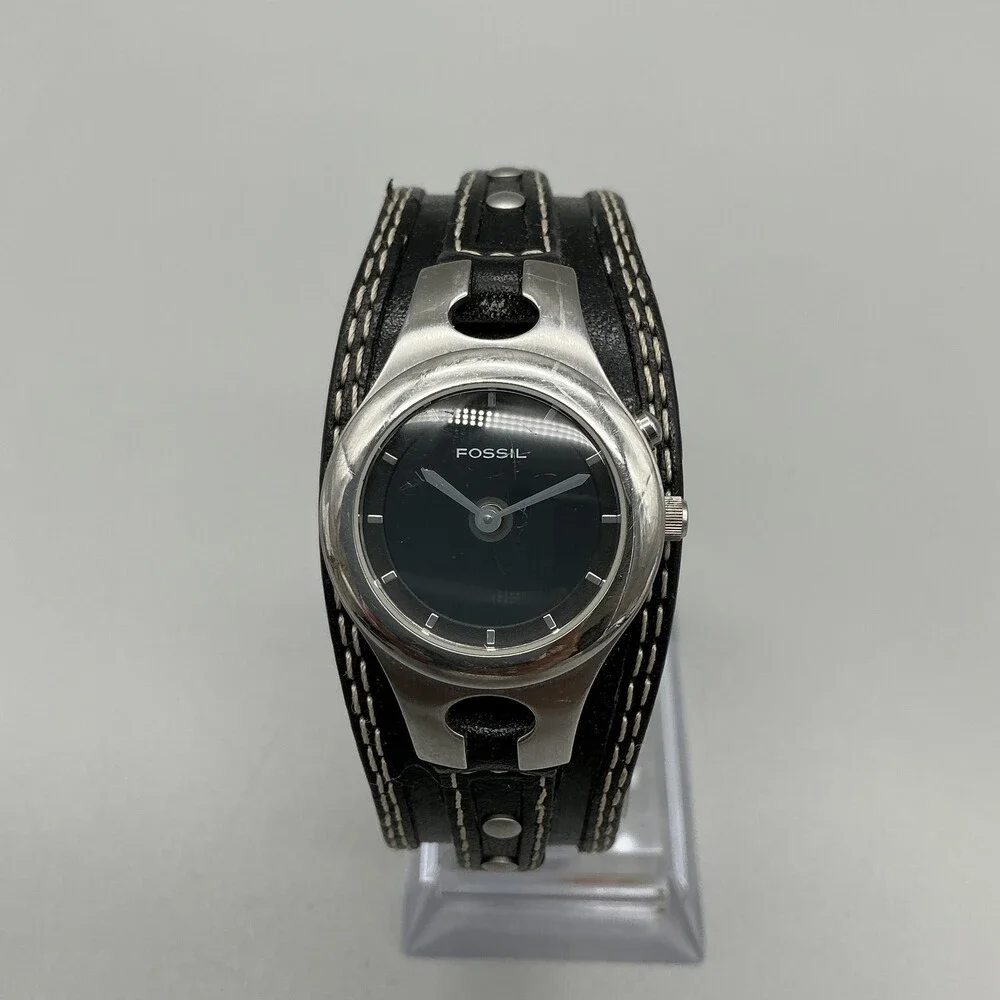 Fossil Big Tic Womens Watch 26mm Star Animation ES-8674 Leather New Battery